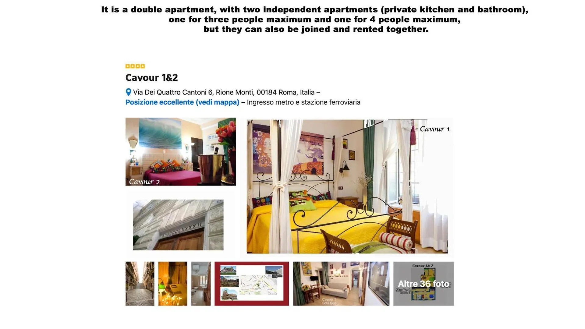 Cavour 1&2 Apartment Rome